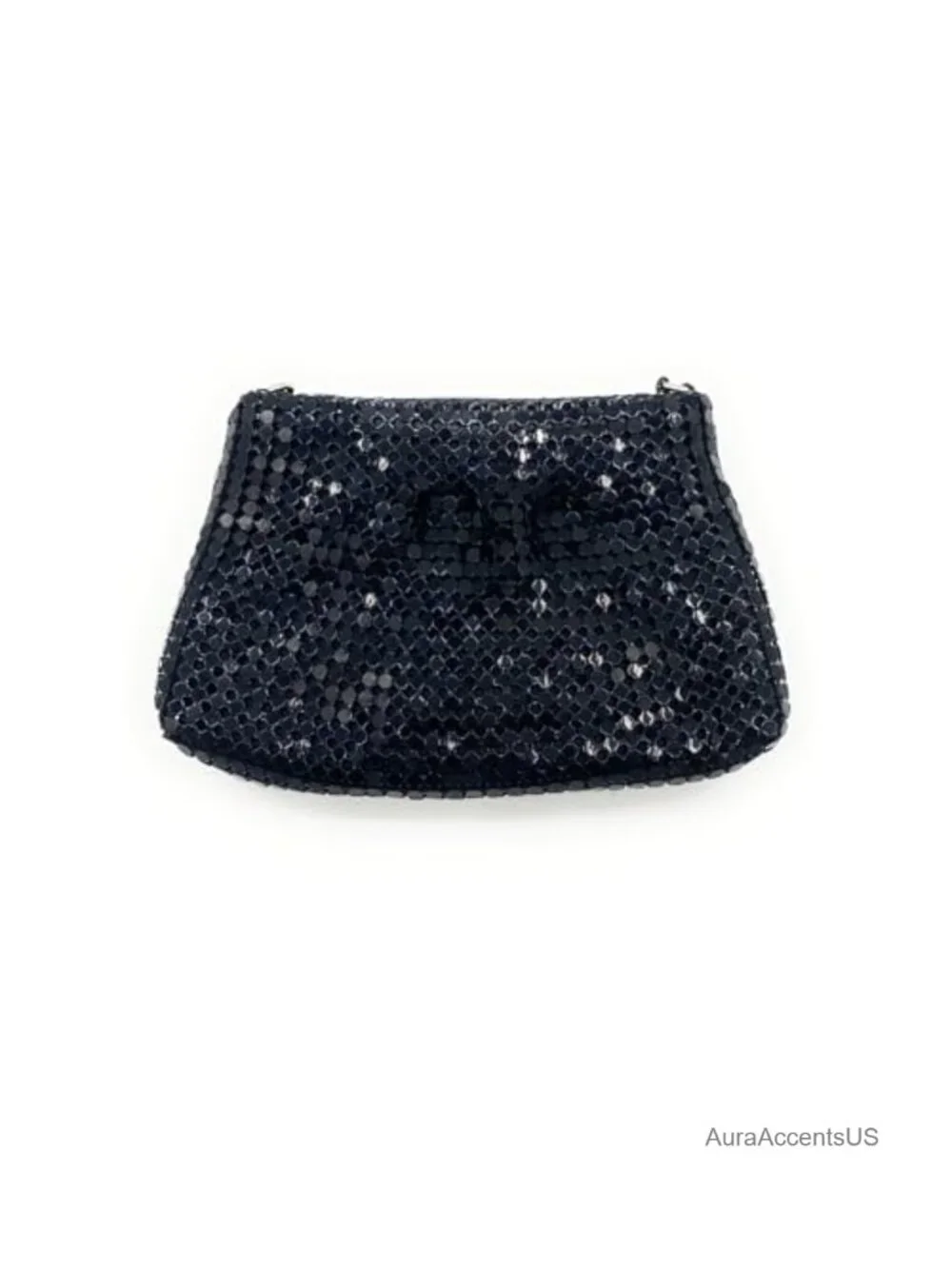Vintage Metal Mesh Crossbody Purse Mini Card Coin Holder Chain